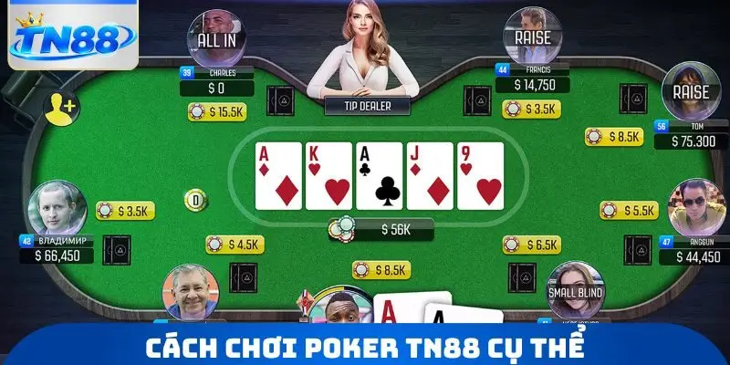 Cách chơi Poker TN88 cụ thể