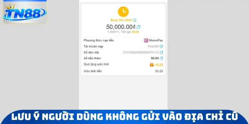 Lưu ý người dùng không gửi vào địa chỉ cũ