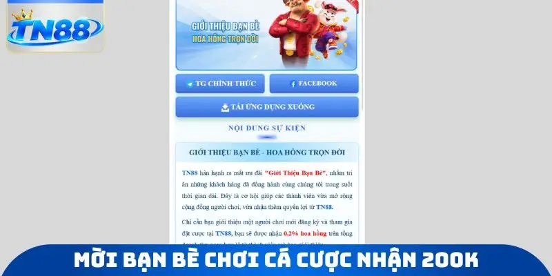 Mời bạn bè chơi cá cược nhận 200k