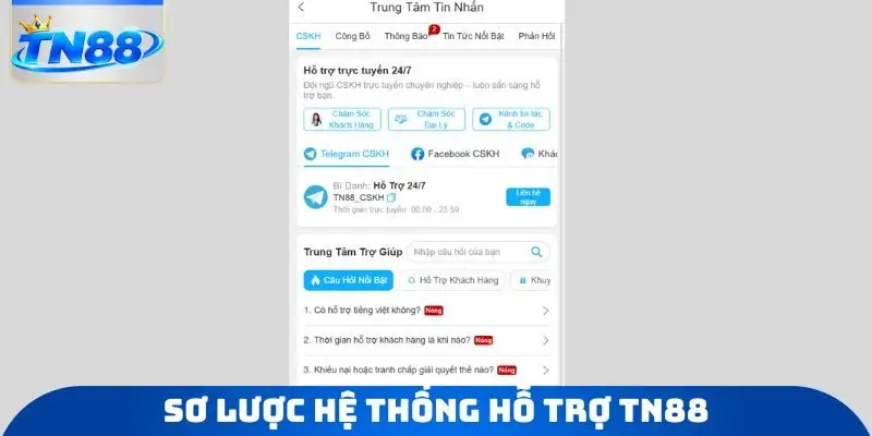 Sơ lược hệ thống hỗ trợ TN88